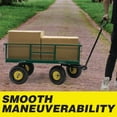 thumbnail image 7 of Lauco Garden Cart Heavy Duty Steel with Removable Mesh Sides to Convert into Flatbed, Utility Carts with Wheels, Yard and Garden Wagon, 600 Lb, Green, 7 of 7