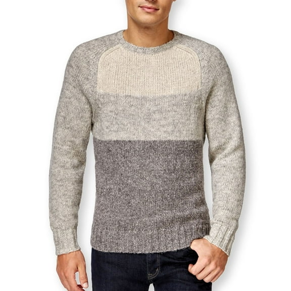 Club Room Mens Colorblock Crew-Neck Knit Sweater, White, X-Large