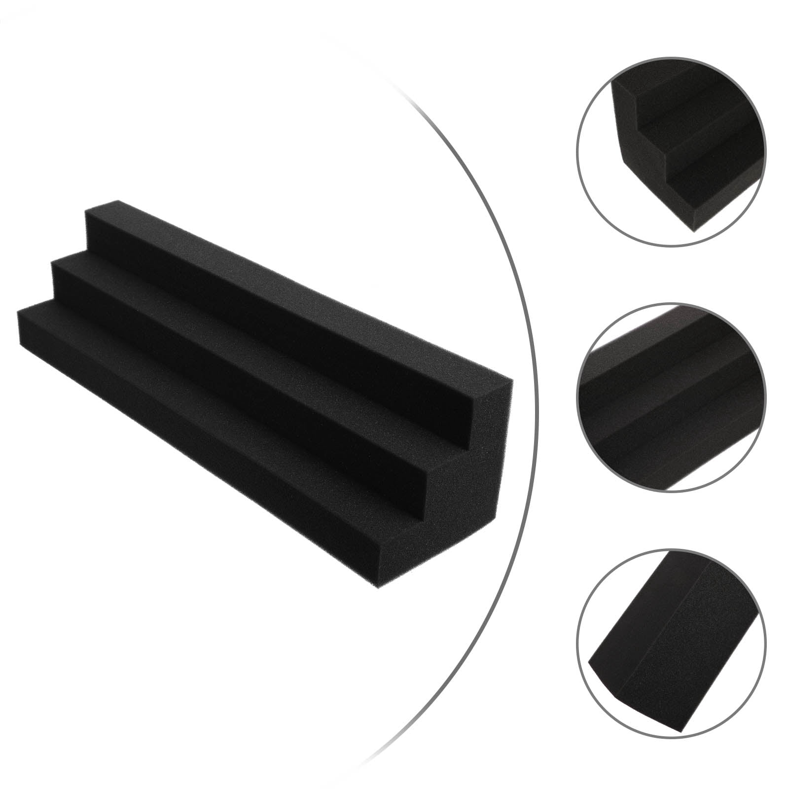 HONMEET 5-Pack Black Acoustic Soundproof Corner Panels for Echo and Reverb Noise Reduction in Home Studio