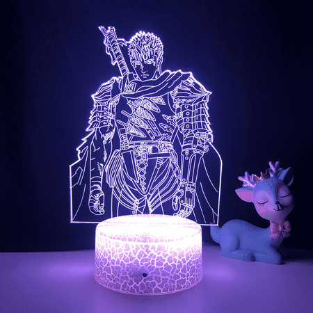 

Anime Berserk Guts Anime 3D Illusion Night Lamp Home Room Decor Acrylic LED Light Xmas Gift Lamps 16 Colors with Remote