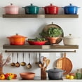 thumbnail image 3 of Overmont Enameled Cast Iron Dutch Oven - 5.5QT Pot with Lid Cookbook & Cotton Potholders - Heavy-Duty Cookware for Braising, Stews, Roasting, Bread Baking Cream White, 3 of 8