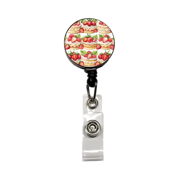 Strawberry Shortcake In A Row Retractable Reel ID Badge Key Card Name Tag Holder with Clip