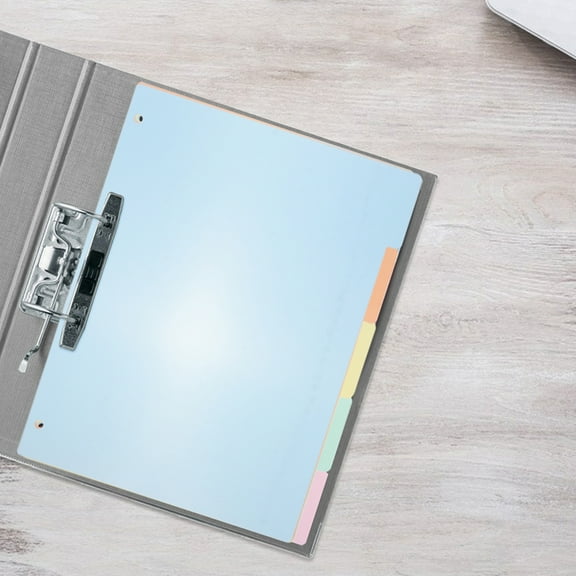 KALLORY 1 Set Plastic and Paper Notebook Binder Dividers with Pockets for Organizing Documents and Notes