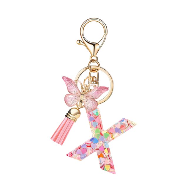 RXIRUCGD Fashion 26-letter Key Chain Pendant Butterflys Tassel Key Chain Elegant Fashion Multi-functional Use