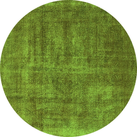 Ahgly Company Indoor Round Oriental Green Industrial Area Rugs, 6' Round