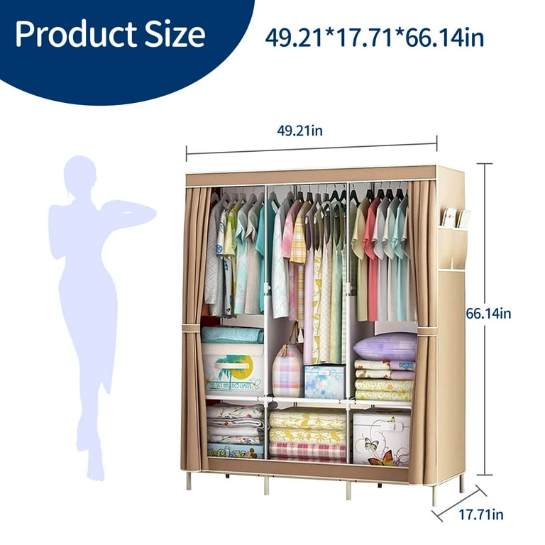 HioHa Portable Closet Organizer with Coat System & Shelves