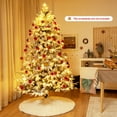 thumbnail image 4 of Gymax 7ft Snow Flocked Decoration Christmas Tree w/LED Lights & PE & PVC Tips, 4 of 10