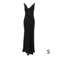 thumbnail image 5 of Qarigey Vestido dividido con cuello en V para mujer, Color sólido, verano, sin mangas, ajustado, vestidos de noche, algodón suave, largo hasta el conjuntos de ropa S Qarigey AP012247-01, 5 of 5