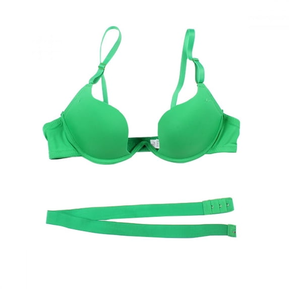 Sexy Deep U Plunge Bra LowCut Convertible Halter Multipoint Push Up Bra 32-38B