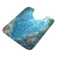 thumbnail image 2 of Toilet Rug U-Shaped Bathroom Rugs Non-Slip Soft Plush Machine Washable Contour Bath Mat Summer Undersea Landscape 24x20, 2 of 9