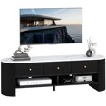 thumbnail image 1 of HOMCOM TV Stand with Storage, TV Table for 32-65 Inch Television, Black, 1 of 10