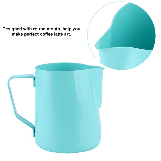 Jarra Para Espumar Leche, Jarra Humeante Para Café Expreso De 600 Ml, Taza Para Espumar Leche Y Café, Leche Para Espumar Capuchino De Acero Inoxidable Para Café Expreso Con