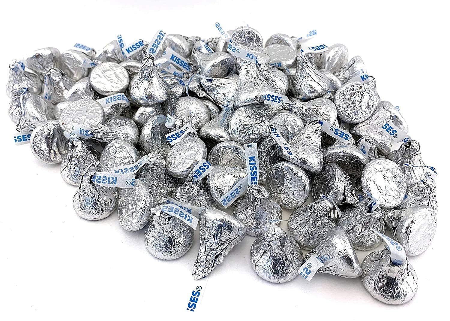 Hershey's Kisses Milk Chocolate, Silver Foiled 3.5 lbs Pounds Bulk Bag |