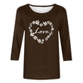 thumbnail image 5 of St. Patrick's Day Graphic Tee for Women LOVE Script Heart Shamrock Border Crewneck Long Sleeve Lightweight Soft Festive Holiday Celebration Top, 5 of 7