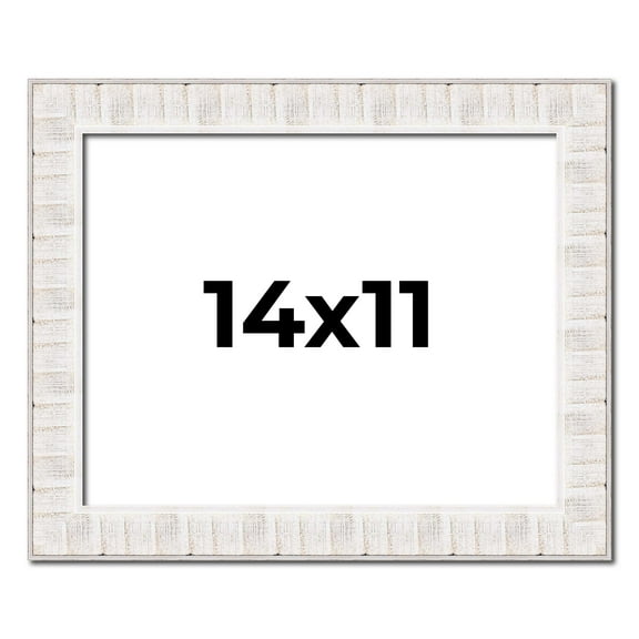 14x11 Frame White Sonoma Rustic Wood Picture Frame | 1.5 Inch Moulding Width | Complete with UV