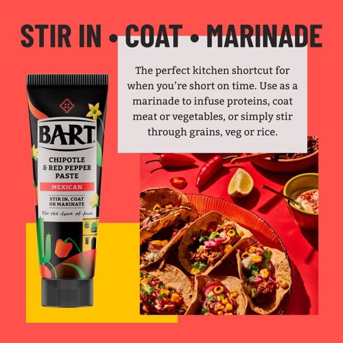 Bart Mexican Chipotle & Red pepper Paste 80g, British Import (Pack of 2)