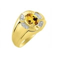 thumbnail image 4 of RYLOS Yellow Gold Plated Silver Ring 8X6MM Oval Gemstone &  Diamond Unisex Rings Citrine November Birthstone Ring Size 13, 4 of 7
