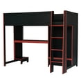 thumbnail image 6 of [Luckynote]Wood Twin Size Gaming Loft Bed with Built-in Desk, Wardrobe, LED and a Drawer, Black, 6 of 10