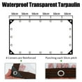 thumbnail image 2 of 9.8x9.8 FT Clear Waterproof Tarps with Grommets & Rope, UV & Weather Resistant Transparent Tarpaulin for Outdoor Greenhouse Garden Patio Rainproof Covering, 2 of 11