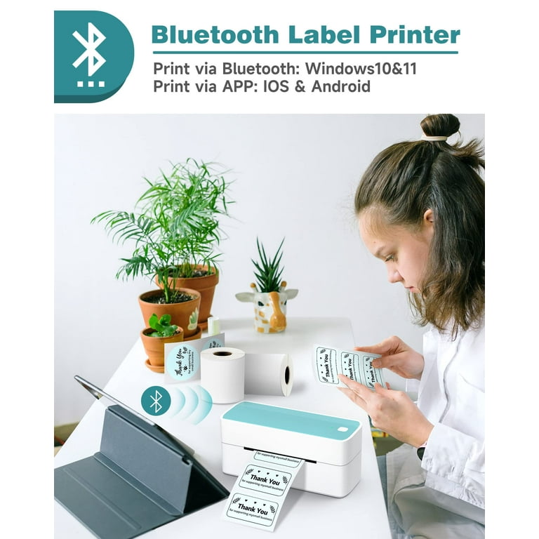  Bluetooth Thermal Label Printer 4X6 - Wireless Shipping Label  Printer for Small Business & Packages - Thermal Label Printer Bluetooth,  Shipping Label Printer Compatible with iPhone, USPS,  : Office  Products