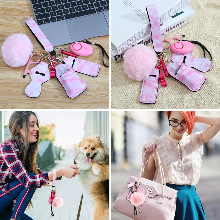 Keychain Set for Girls & Women 10pcs With Minisuitcase - Pink