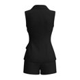 thumbnail image 6 of QGJZVUNL Two Piece Sets for Women Summer Clothes Business Casual Outfits Sleeveless Vest Jacket Wide Leg Shorts Size XL, 6 of 6