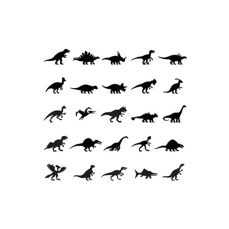 Dinosaurs Icon Black White Collage Art Dinosaur Poster For Kids Room Dino Pictures Bedroom Dinosaur Decor Dinosaur Pictures For Wall Dinosaur Wall Art Print Cool Wall Art Print Poster 18x12