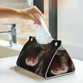 thumbnail image 5 of Kdxio Playful Baby Hippo Splash Print Tissue Box Cover,Modern PU Leather Rectangular Tissue Box Holder for Bathroom Living Room Bedroom Office Desk Car Home, 5 of 6