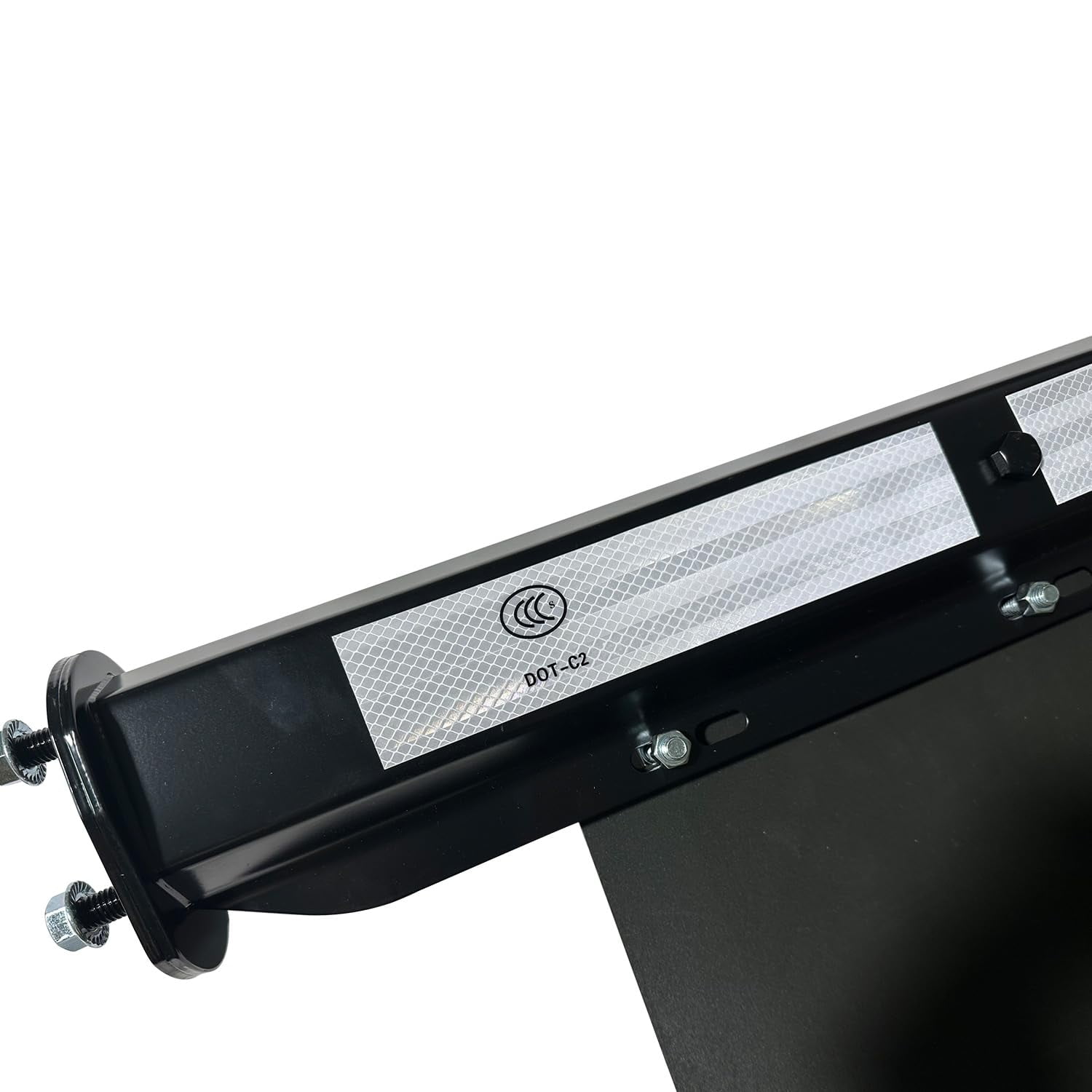 BST BSSP 2PCS Black Angled Spring Loaded Mud Flap Hanger Bracket Set&Semi Truck Trailer Duty Mud Flap 24"x24",1-1/8" 1.125" Bolt Spacing,Commercial Truck Heavy Duty HD Mudflap, Right & Left Side