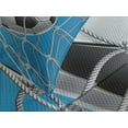 thumbnail image 4 of Ambesonne Soccer Quilted Bedspread Set 3 Pcs, Goal Ball in the Net, King Size, Blue Pale Grey Black, 4 of 5