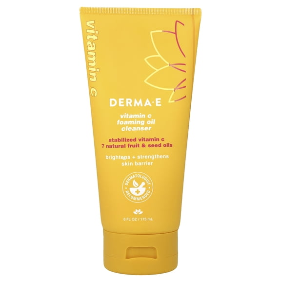 DERMA E Vitamin C Foaming Oil Cleanser, 6 fl oz (175 ml)