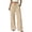 Beige, variant on Women's High Waist Gauze Wide Leg Pants Elastic Waistband Loose Fit Breathable Casual Trousers with Pockets,XXL