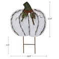 thumbnail image 3 of Metal Pumpkin Stake Fall Decor, Rustic White Pumpkin Metal Yard Sign with Stakes Autumn Harvest Thanksgiving Halloween Pumpkin Yard Stake Outdoor Decorations, 3 of 5