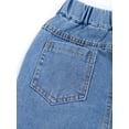 thumbnail image 7 of TiaoBug Kids Girls A-line Denim Skirts Split Elastic Waist Midi Cargo Jeans Skirt Skort Blue 9-10, 7 of 7