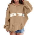 thumbnail image 3 of Amidoa Girls Graphic Hoodie Pullover Hooded Sweatshirt Fleece Oversized Kids Cute Hoodies With Pocket Khaki Size 10-11Years, 3 of 4