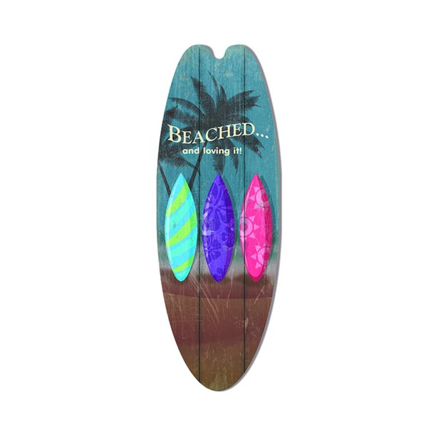 Vacaciones Ocio Decoración Cartel de madera vintage Tabla de surf Bar Decoración Wmkox8yii fhajkh1070