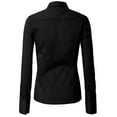 thumbnail image 3 of Doublju Women's Long Sleeve Slim Fit Button Down Dress Shirt (Plus Size Available), 3 of 5