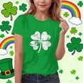 thumbnail image 2 of MKOSPLRT T-Shirts Trèfle pour Garçon Fille Fête de la Saint-Patrick T-Shirts à Manches Courtes Col Rond T-Shirts Graphiques avec Nœud Blouses Coupe Ample 3-15 Ans, 2 of 6