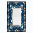 thumbnail image 1 of Metal Light Switch Plate Cover Blue Orange Flower Heart Mandala Tile Pattern TIL027, 1 of 13