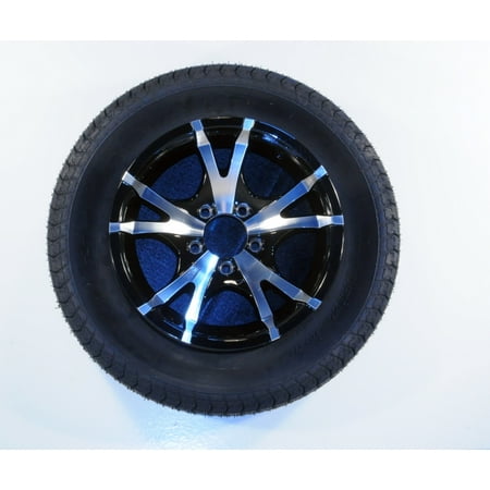 - Eco Trailer Tire & Rim ST205/75D14 Load C 5 Lug Aluminum T07 V-Black Spoke 58866
