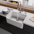thumbnail image 1 of White 23" Smooth Apron Fireclay Single Bowl Farmhouse Kitchen Sink, 1 of 7