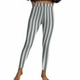 thumbnail image 7 of Guluxicc Leggings for Women Stretch Tummy Control High Rise Yoga Pants Halloween Striped Leggings, 7 of 7