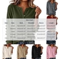 thumbnail image 4 of Yangnuo Womens Notched V Neck Button Down Shirt Roll Tab Long Sleeve Loose Fit Lightweight Casual Blouse, 4 of 6