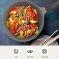 thumbnail image 4 of Eela 12'' Non Stick Chef's Wok with Glass Lid, PFOA-Free Ceramic Coating for Cooking Vegetables, Meat, Fish, 4 of 5