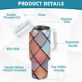 thumbnail image 2 of Yayeee 40oz Stainless Steel Tumbler with Straw and Handle Double-Wall Insulated Travel Water Bottle, Pink Shimmering Pattern, 2 of 8
