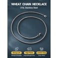 thumbnail image 6 of PROSTEEL Chain Neckalce for Men Women 3mm 24 inch Male Wheat Silver Chain Stainless Steel Jewelry Gift for Fathers Day Birthday Graduation for Husband Dad Son, 6 of 8