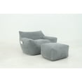thumbnail image 2 of Jopath Bean Bag Chair with Footstool, Oversized Comfy Beanbag Living Room Lazy Sofa, Floor Sofa for Gaming Reading Living Room Bedroom Gray, 2 of 8