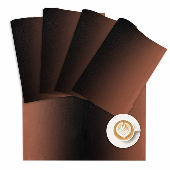 Placemat Burnt Orange Black Ombre Placemats for Dining Table Gradient Color Washable Table Mats for Party Kitchen Dining Decoration