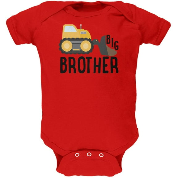 Big Brother Construction Truck Digger Soft Baby One Piece Red 18-24 M