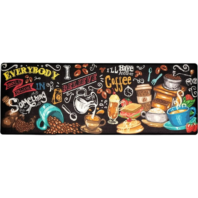 Artistic Beautiful Anti Fatigue Kitchen Floor Mat - Unique Floor Mats - Pain Relief Padded Kitchen Mats - Floor Mats For In Front Of Sink - Memory Foam 47" X 17.5" X 10mm Coffee
